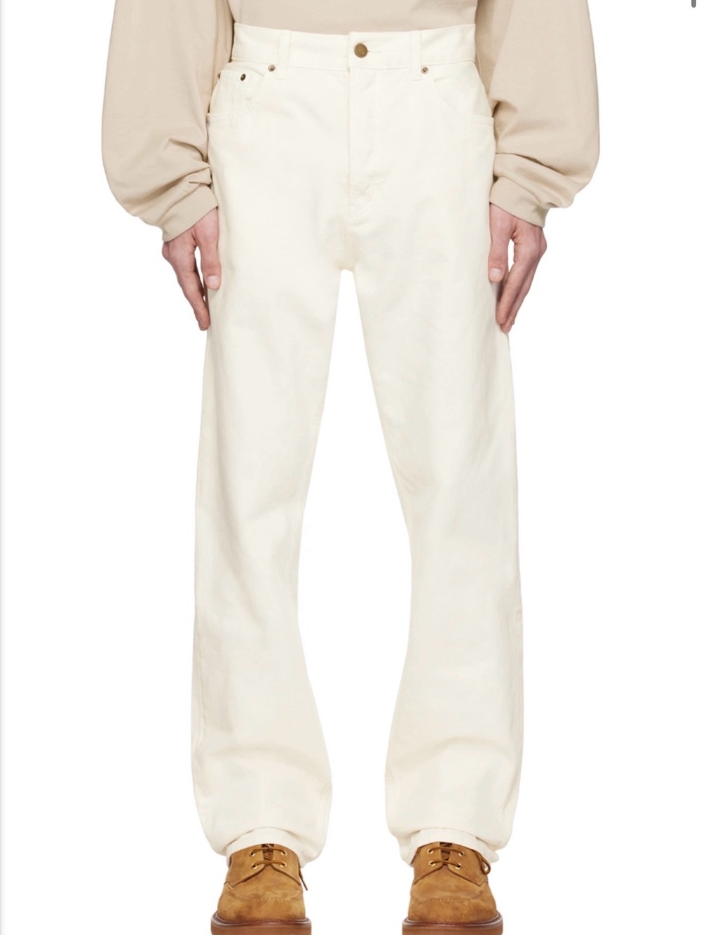 Fear of God ESSENTIALS Cream White Straight Leg Denim Jeans